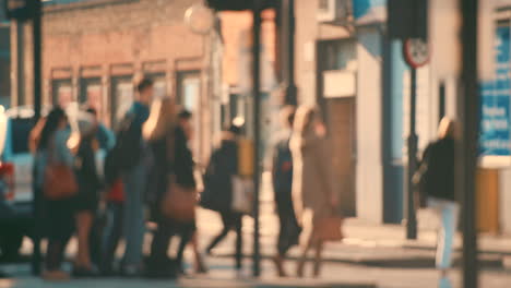 Blur-people,-travel-and-city-street-with-crowd