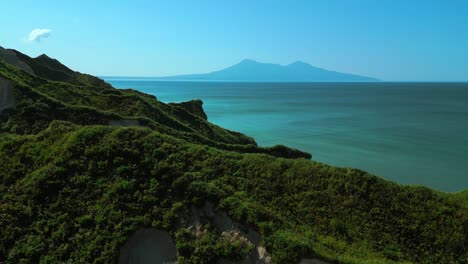 coastal landscape with volcano view