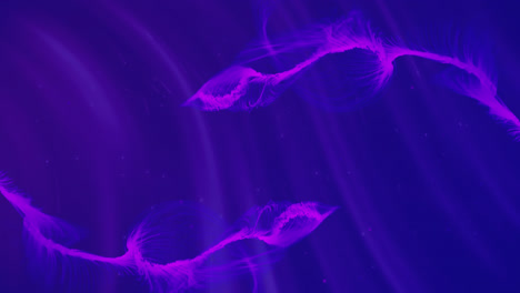 animation of digital waves moving against textured purple background with copy space