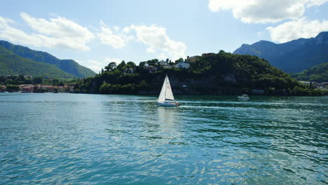 sailing boat on lake como, italy