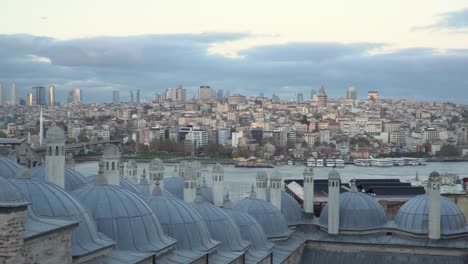 beautiful istanbul city view from old town mosque at golden horn