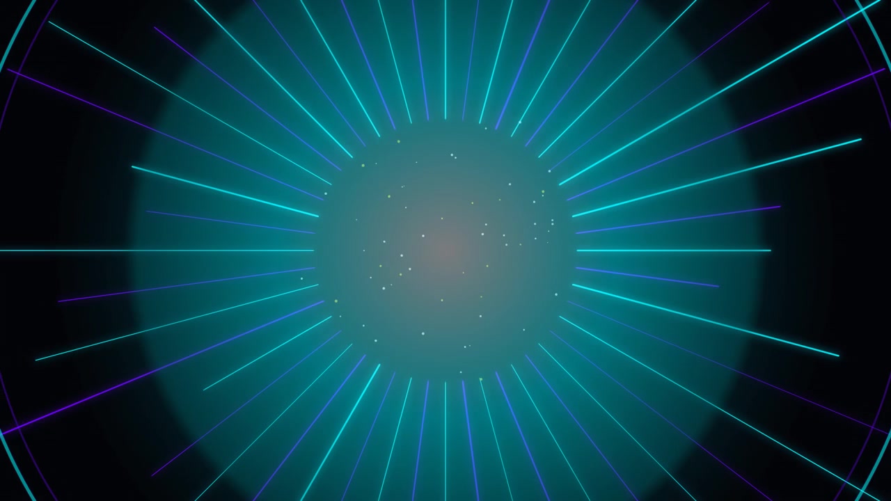 Abstract Glowing Cyan Light Burst Animation