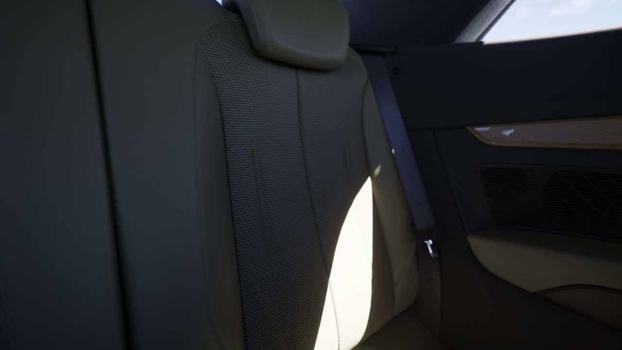 Rear car seat interior showcasing modern design and materials