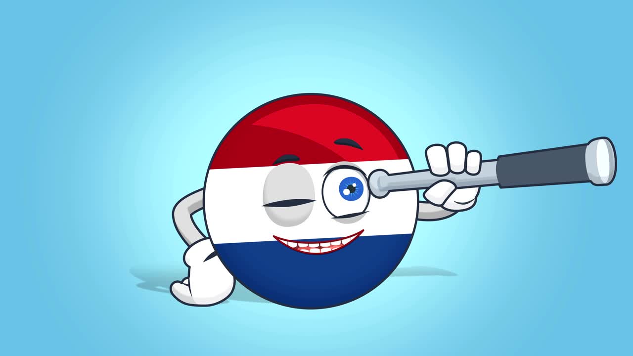 만화 아이콘 발 네덜란드 스파이글래스 얼굴 애니메이션 알파 매트