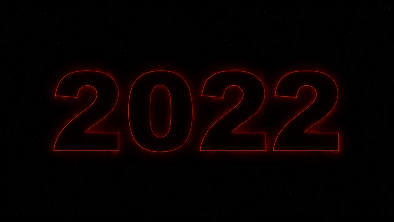el número 2022 que arde en una llama brillante es un símbolo del nuevo año.