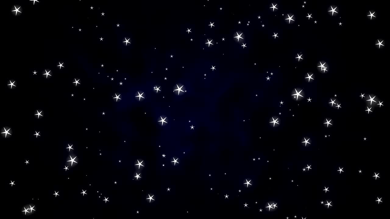 animación de manchas brillantes de luz parpadeando y moviéndose en movimiento hipnótico en el cielo nocturno en el fondo