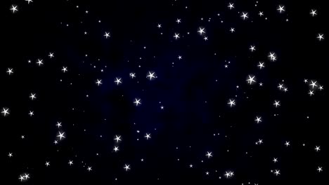 animación de manchas brillantes de luz parpadeando y moviéndose en movimiento hipnótico en el cielo nocturno en el fondo