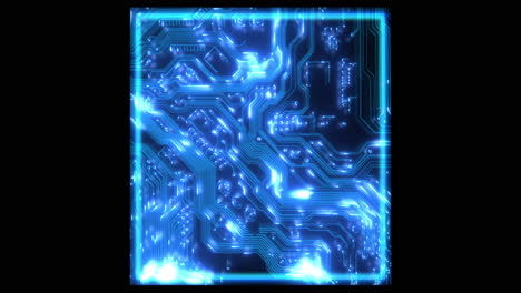núcleo digital, microchip y holograma del circuito