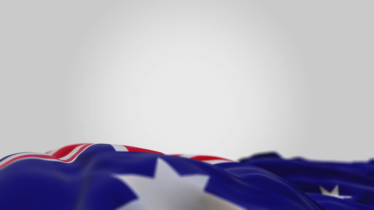 3d bandera ondulada de australia en posición horizontal.