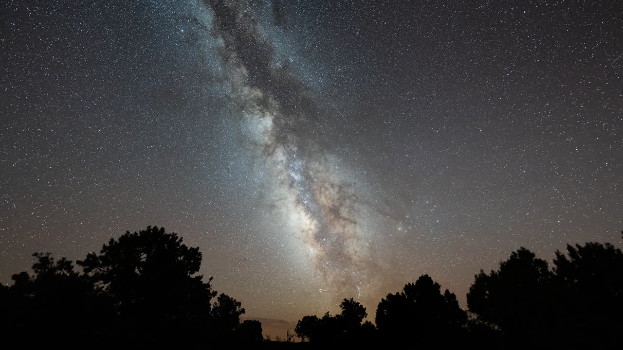 Gorgeous Celestial Time Lapse with Stars Sparkling in Deep Night Atmosphere