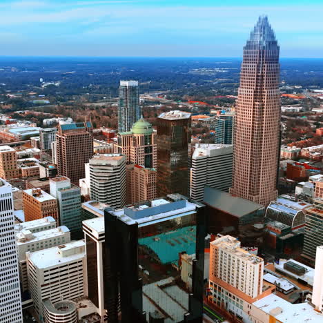 densely built architecture in the city downtown. top view of charlotte, north carolina, usa at daytime.