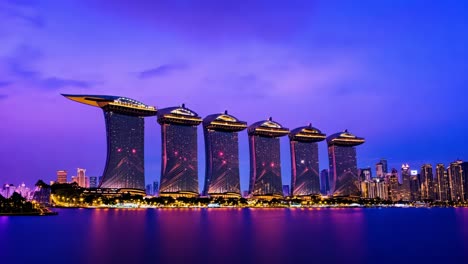 marina bay sands at sunset/sunrise