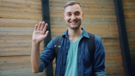 man waving