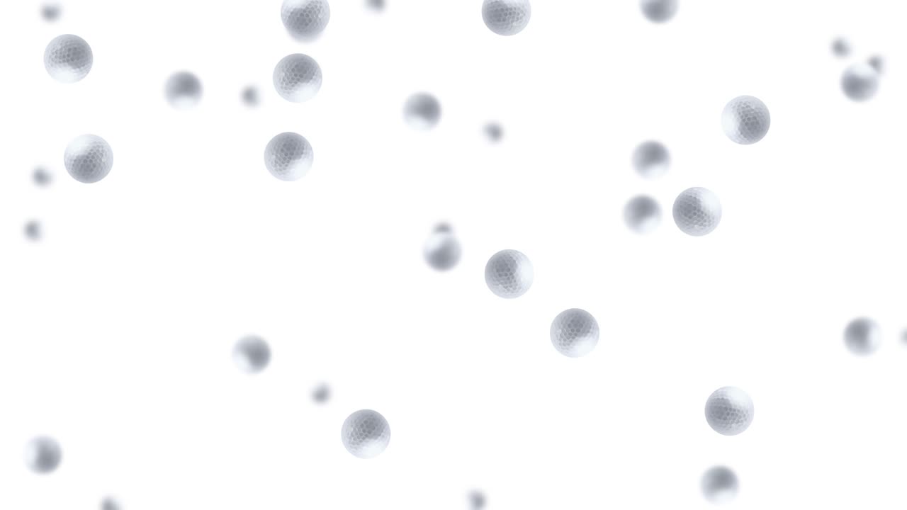 Golf balls dropping against changing colored backgrounds