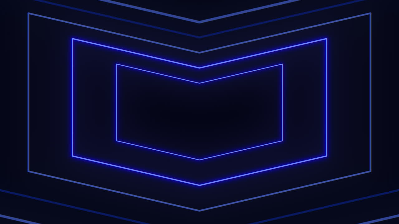 unas líneas de neón azules sobre un fondo negro