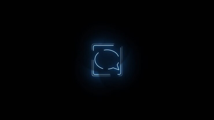 Icona al neon su sfondo nero