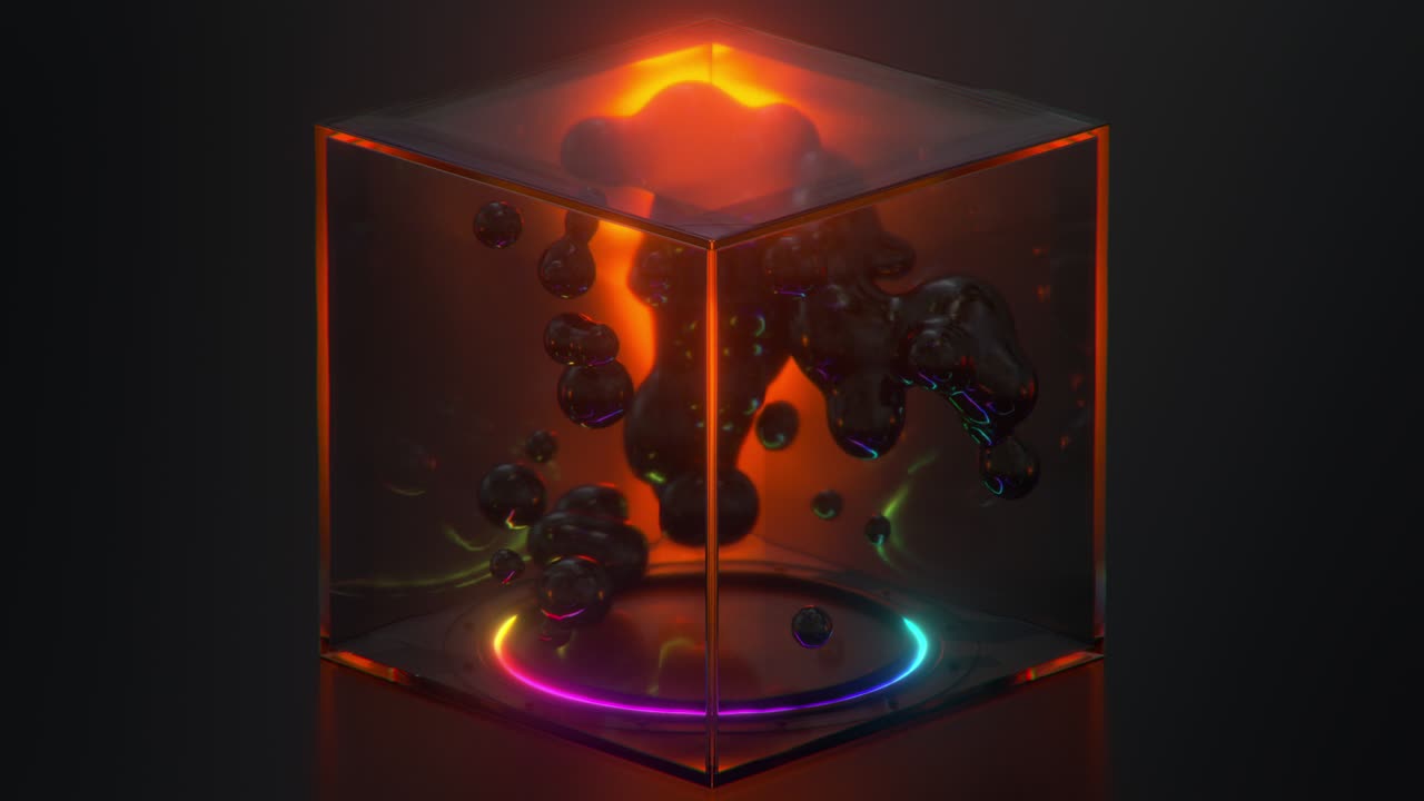 Concept of antigravity field seamless loop 3D render animation