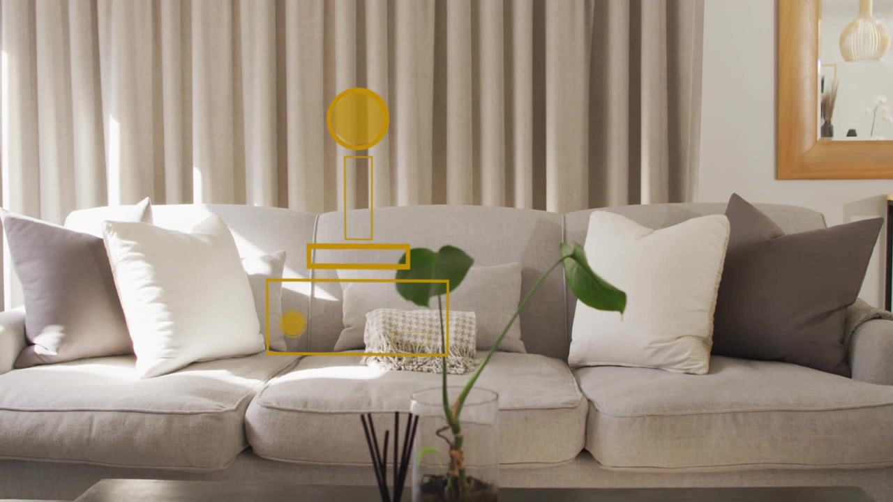 Animation of gamepad icon over living room
