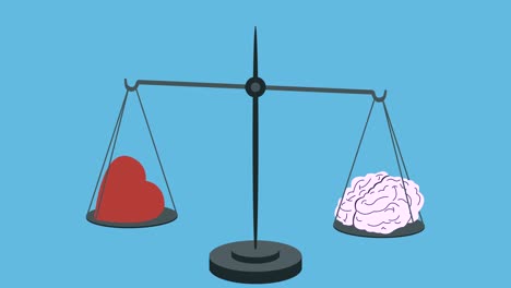 el cerebro contra el corazón en la balanza.