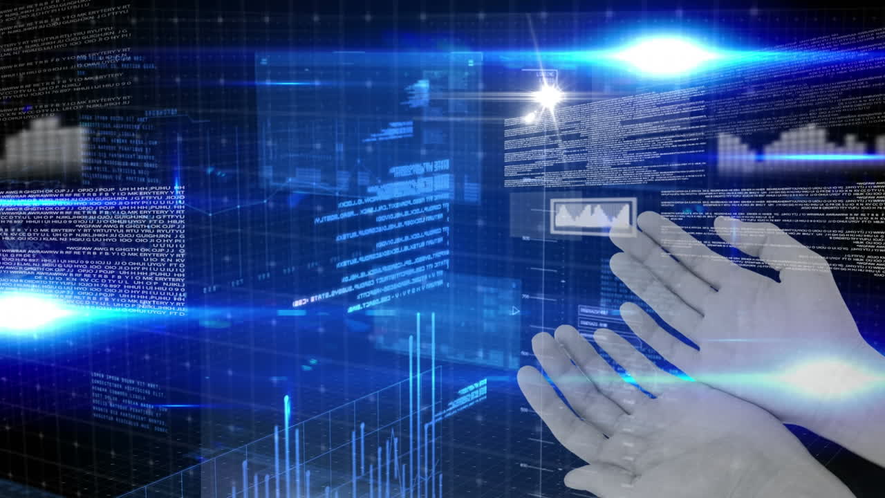 animación del procesamiento de datos y el registro estadístico