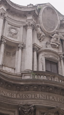 architectural detail of a baroque church in rome