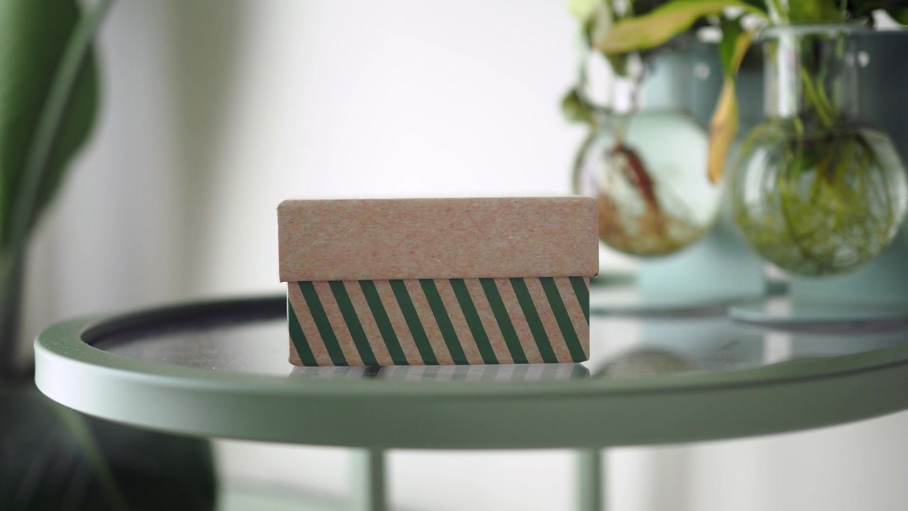 Small Decorative Box on a Modern Green Table