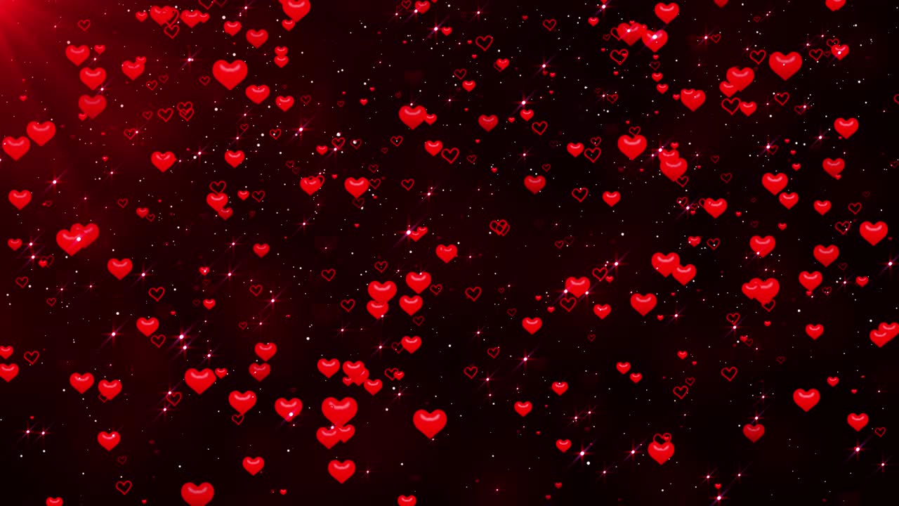 4k valentines day pink red animation hearts greeting love hearts festive of bokeh sparkles hearts