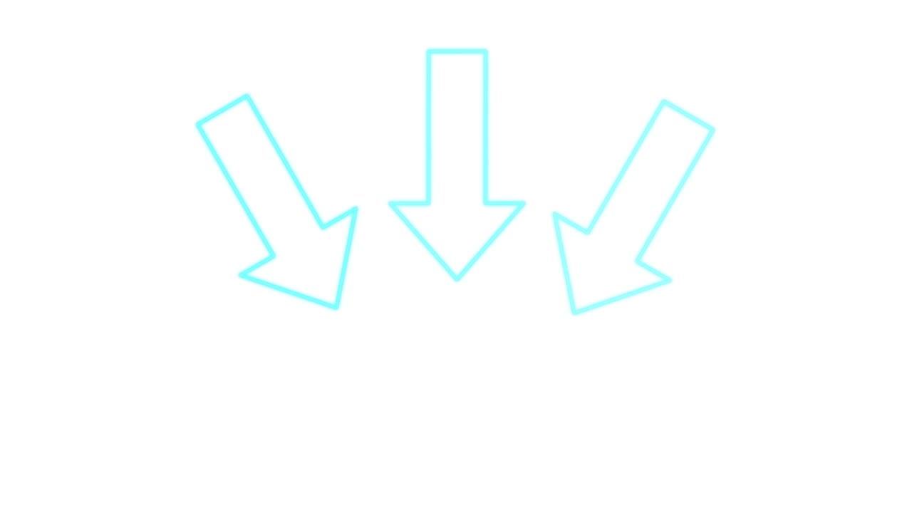 Three blue outlined arrows pulse in brightness, animating smoothly on a clean white background