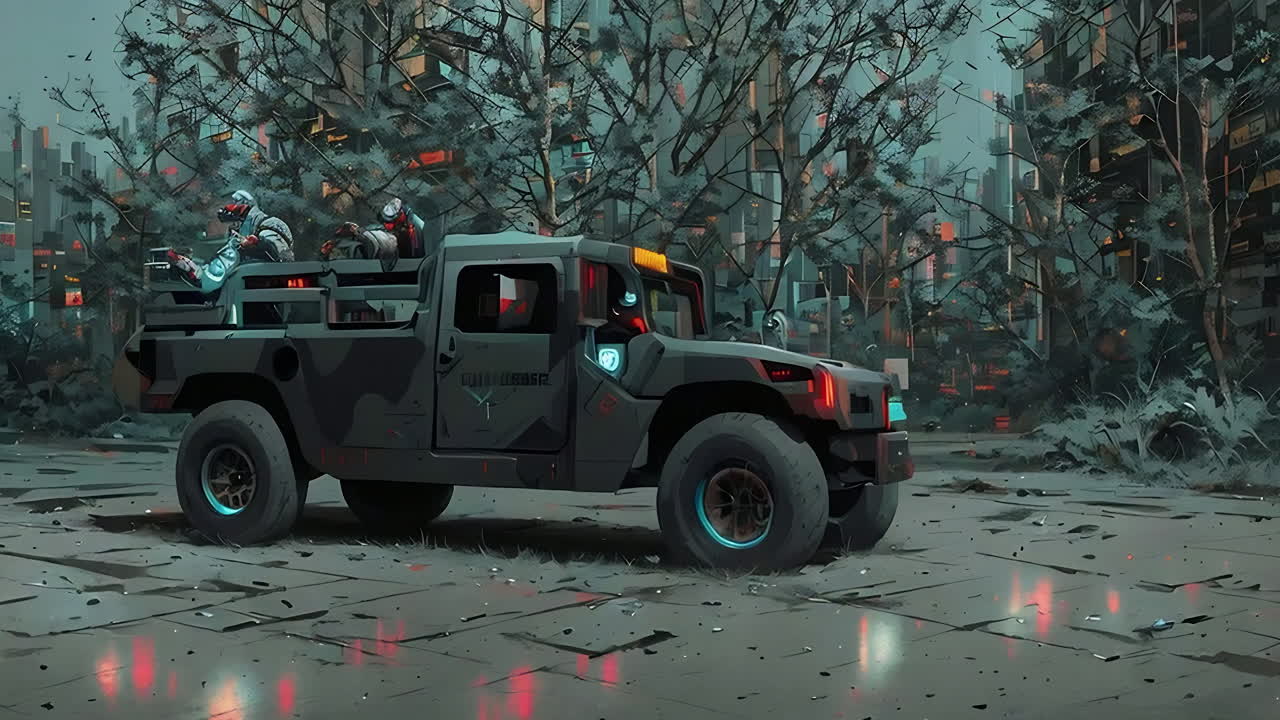 Post-Apocalyptic Patrol in a Desolate City