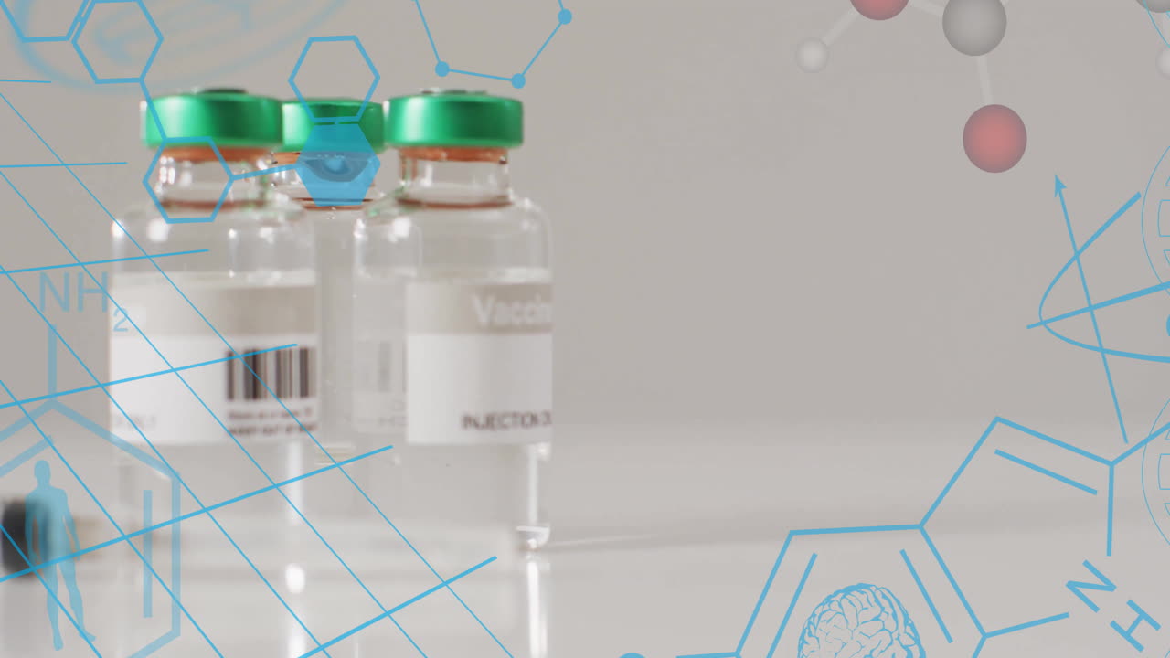 animación del procesamiento de datos científicos sobre la vacunación