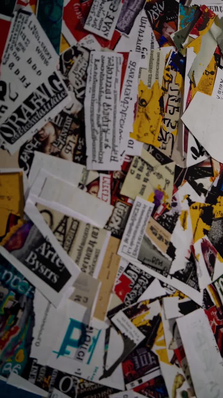 Collage di carta e testo