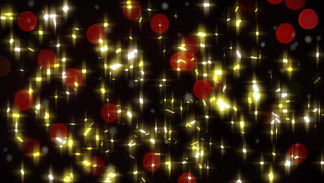 Animación-De-Luces-Brillantes-Y-Puntos-Rojos-Sobre-Fondo-Negro