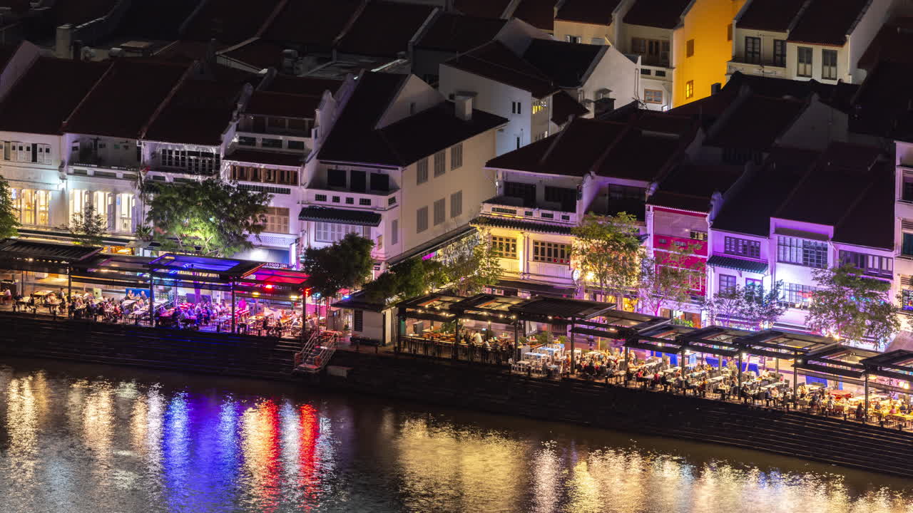 SINGAPORE - 3 MARCH 2025 : timelapse of the singapore city skyline from a high vantage point at night