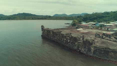 drone footage of abandoned fort at panama's caribbean coast