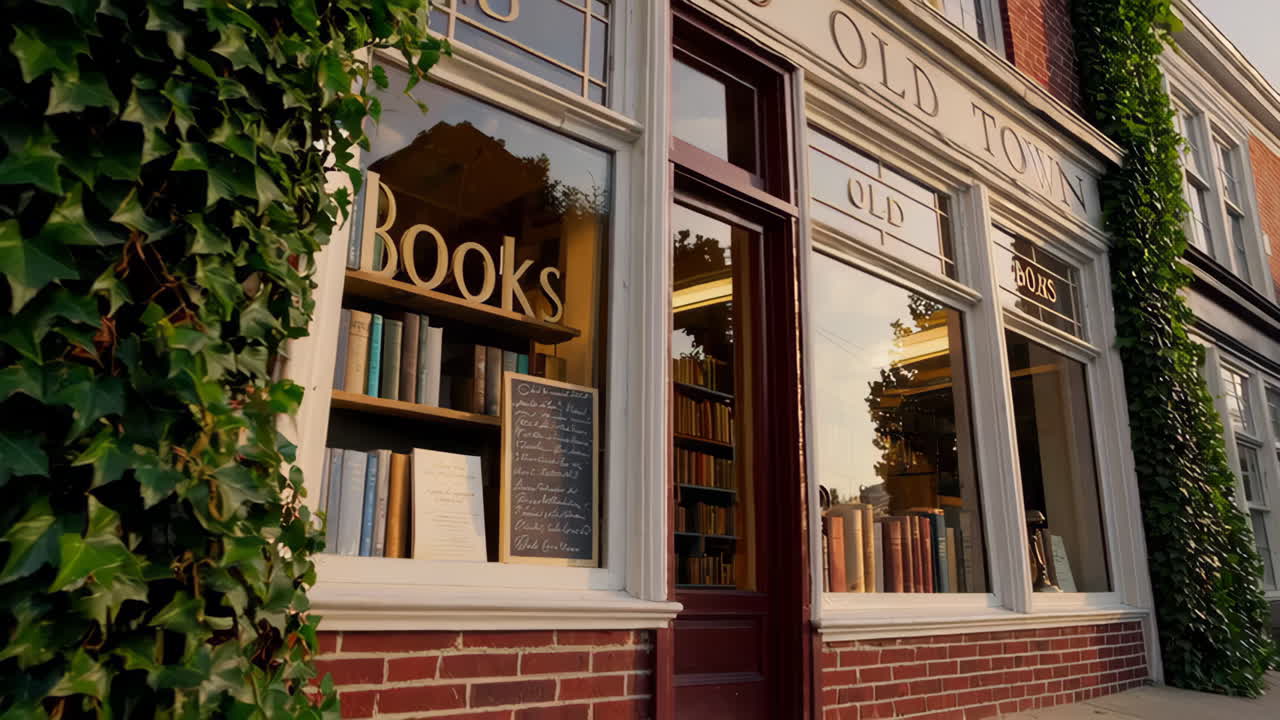 Exterior View of a Charming Old Town Bookstore
