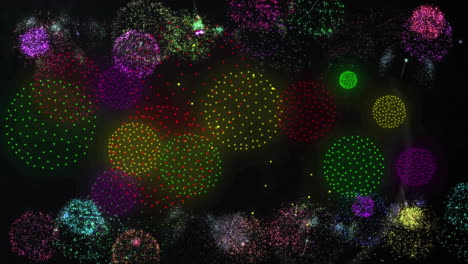 animación de fuegos artificiales sobre un fondo negro