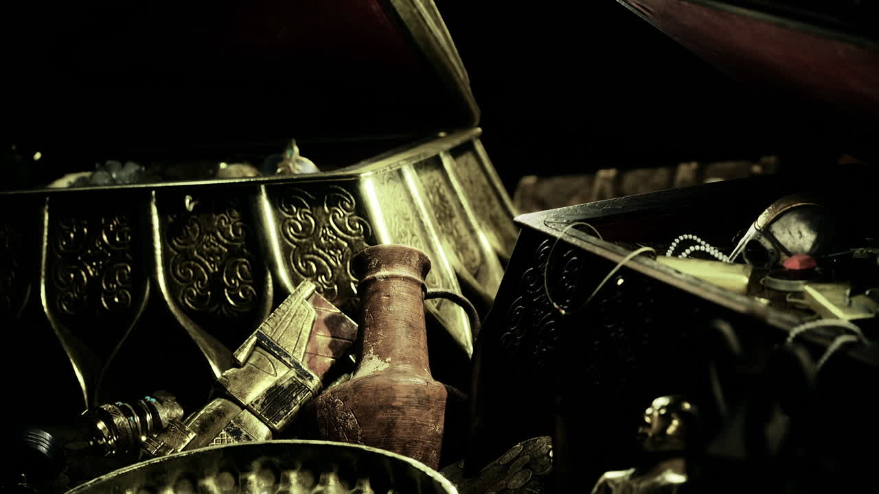 Hidden treasures await discovery in antique chests filled with secrets