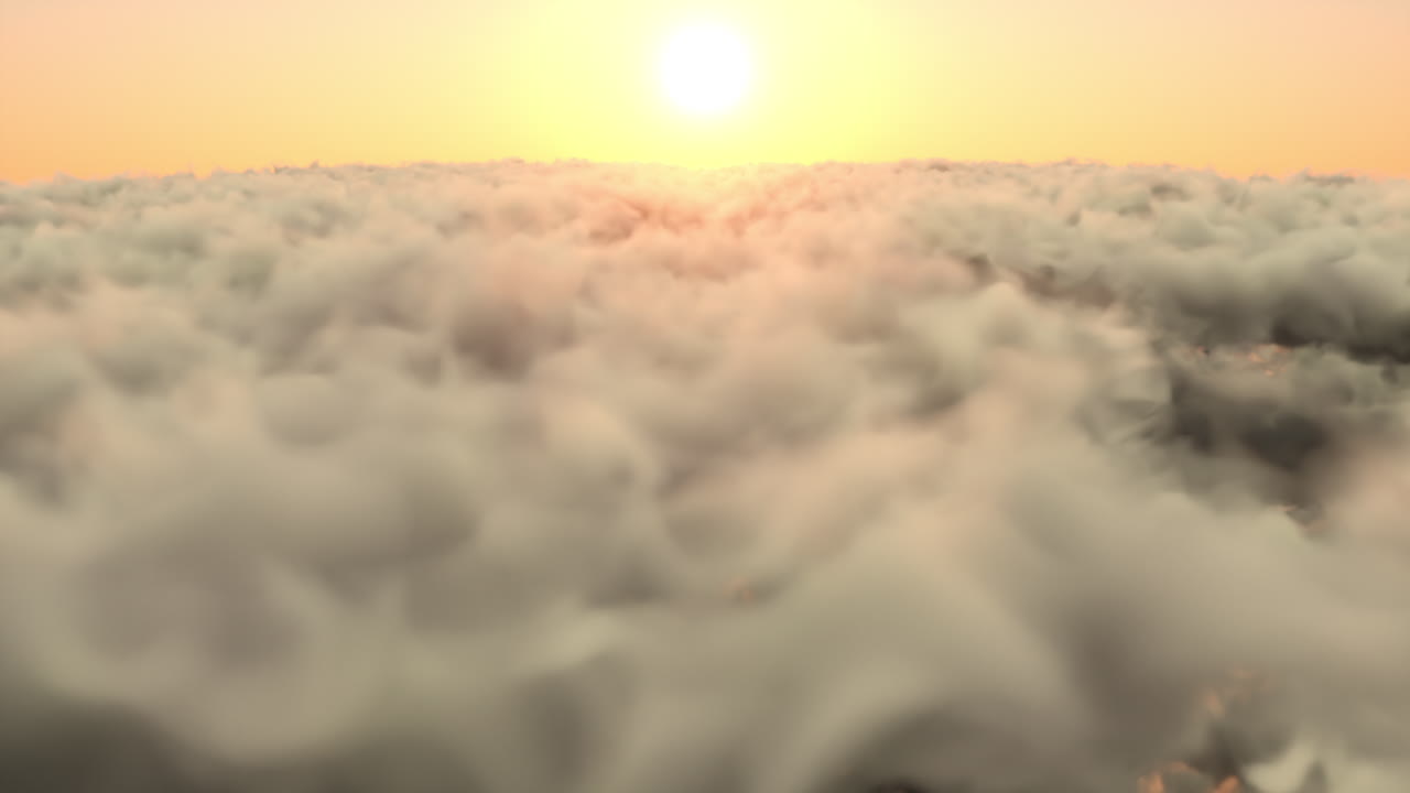 Sunrise sun over thick clouds. infinite loop