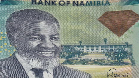 namibian 10 dollar banknote with green screen background and portrait