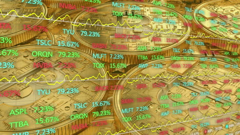 stock market data processing against golden bitcoins.