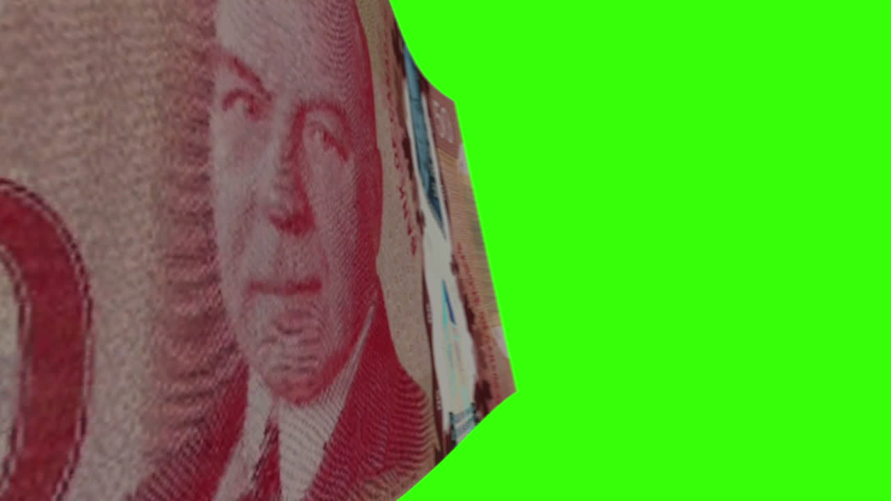 Canadian 50 Dollar Bill with Green Screen