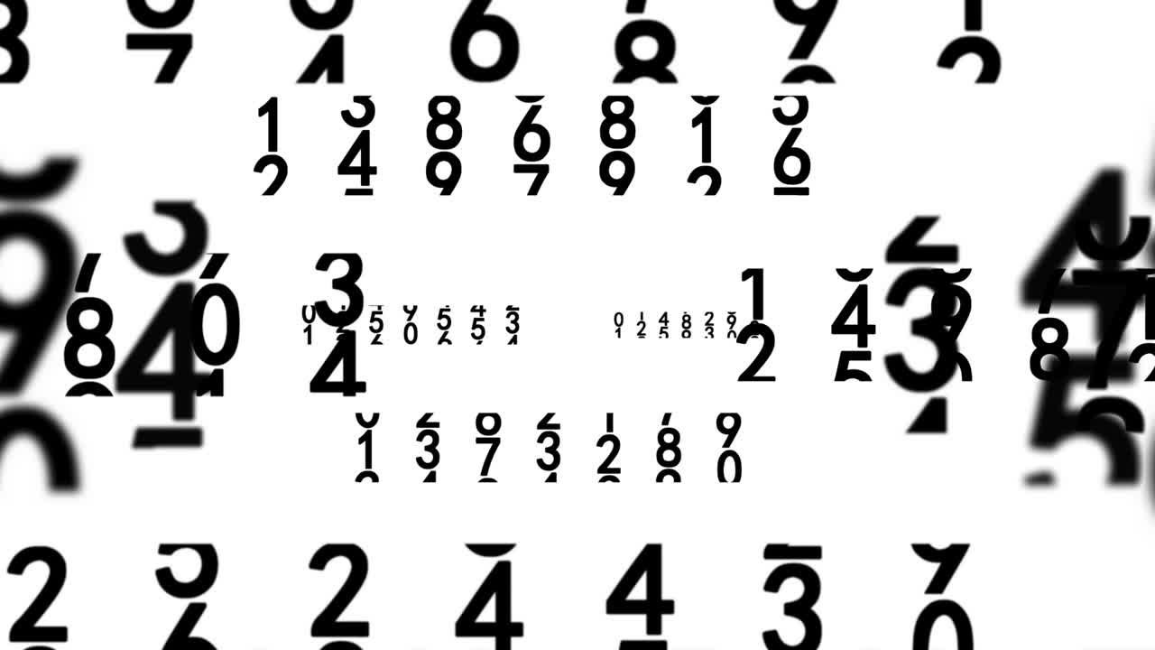 números negros en blanco