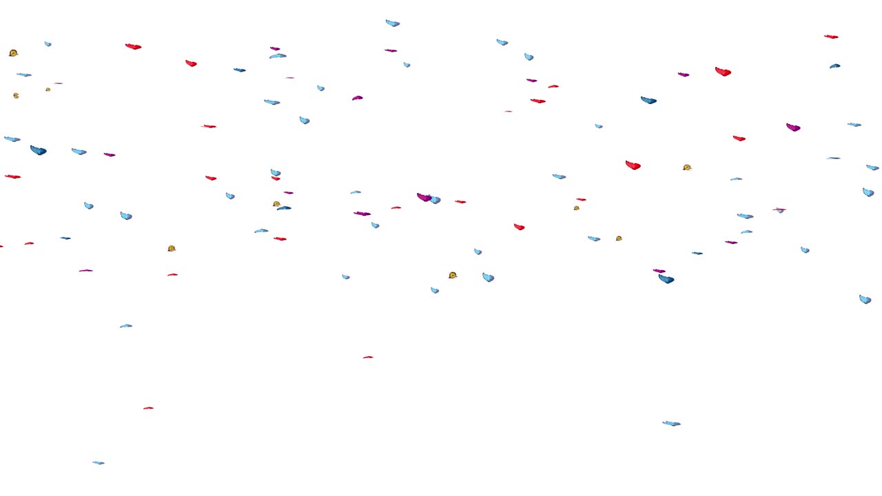 3d animation of beautiful amazing millions of butterfly butterflies flying on summer blue sky
