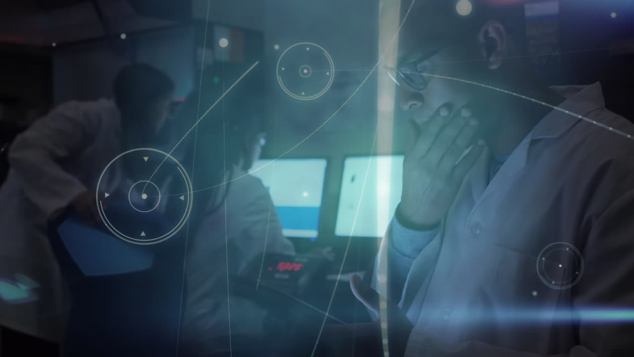 Animation of network of connections over laboratory workers