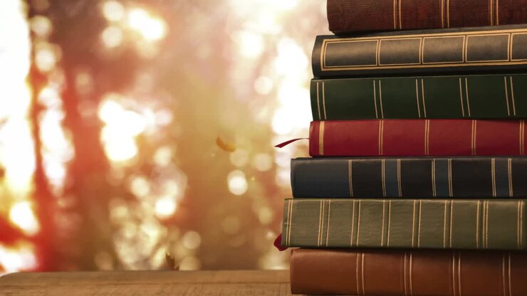 libri contro la foresta autunnale luminosa 4k