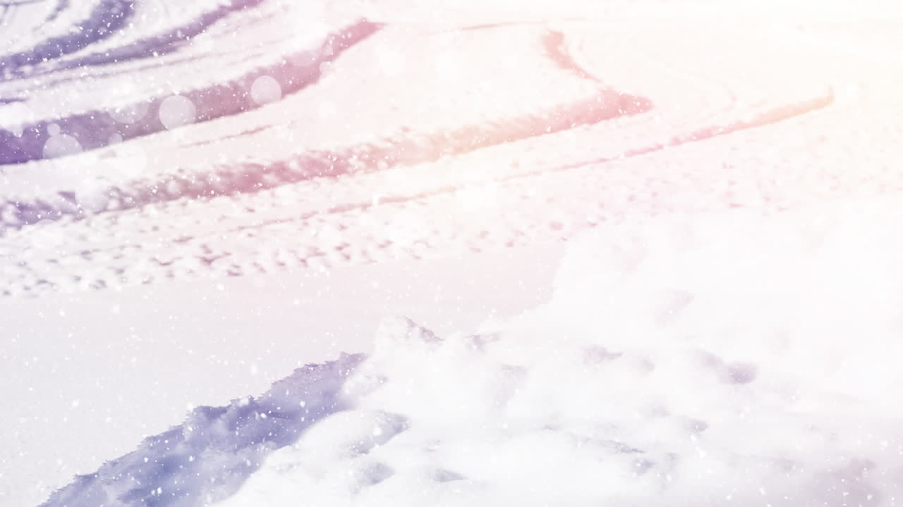 田園風景に降る雪
