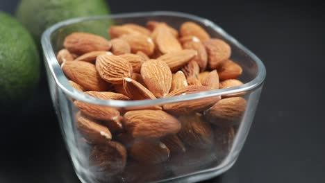 close-up of a bowl of almonds