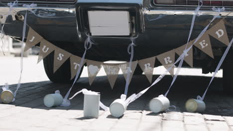 back view of decorated car