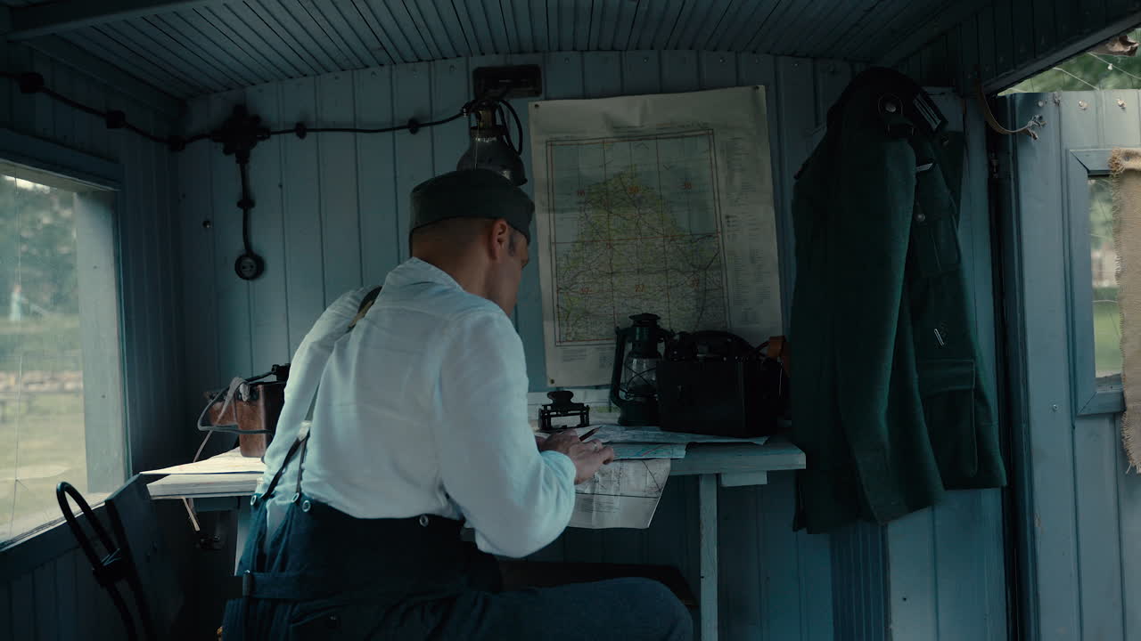 WWII Military Officer in Control Room