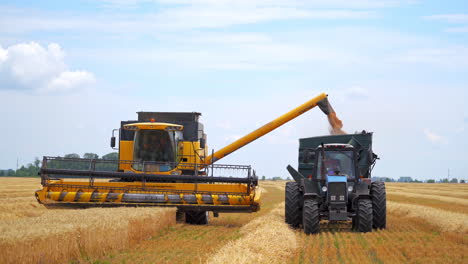 harvesting machine working in the field